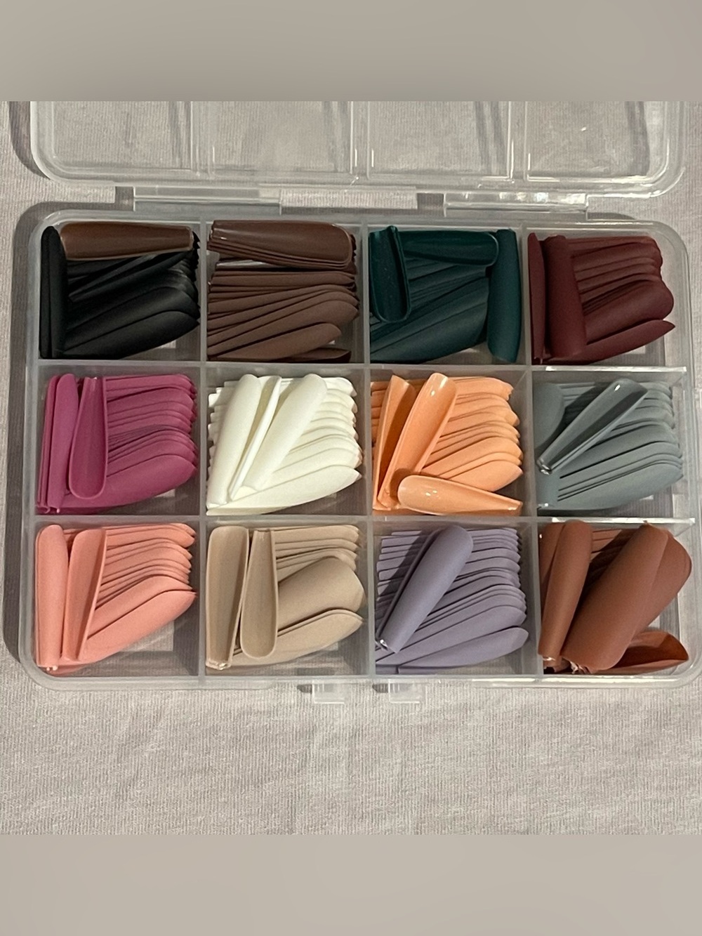 Acrylic Fake Nails Press-On Glue-On Long multiple colors colorful large set chic